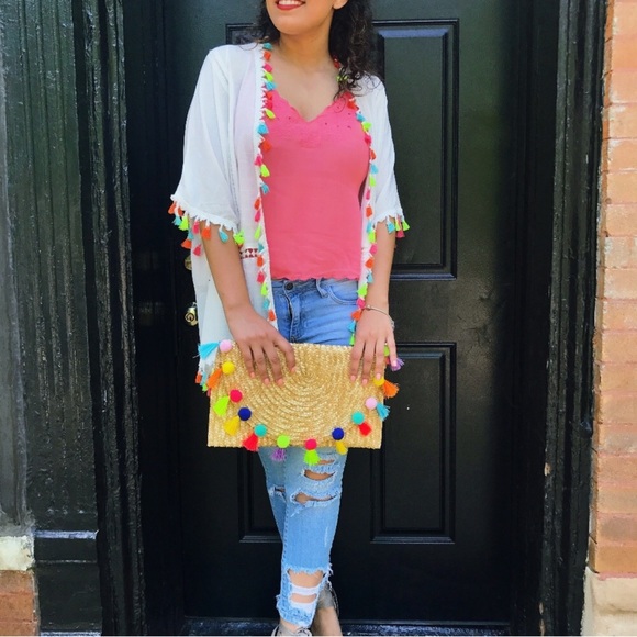 T&J Designs Sweaters - LAST 1‼️💗WHITE POMPOM CARDIGAN!! 💗